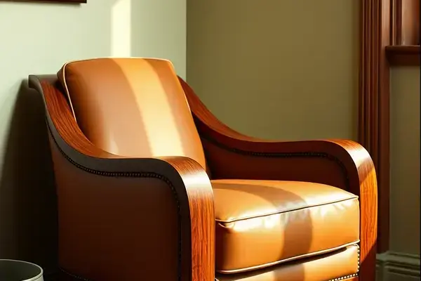 Art Deco chair with leather upholstery restoration