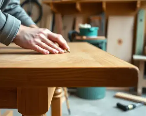 Wood furniture restoration workshop